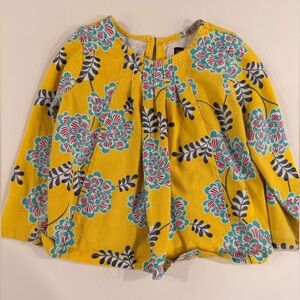 Tea Collection Yellow Floral Blouse, 18-24m